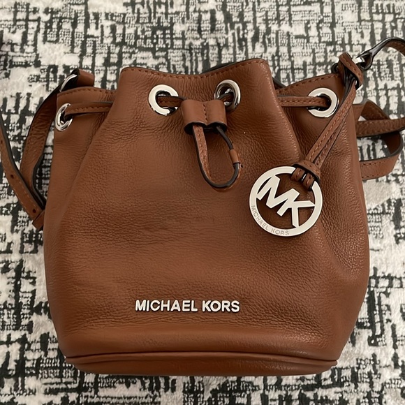 Michael Kors Brown Leather Mini Crossbody Bucket Bag - Picture 4 of 7
